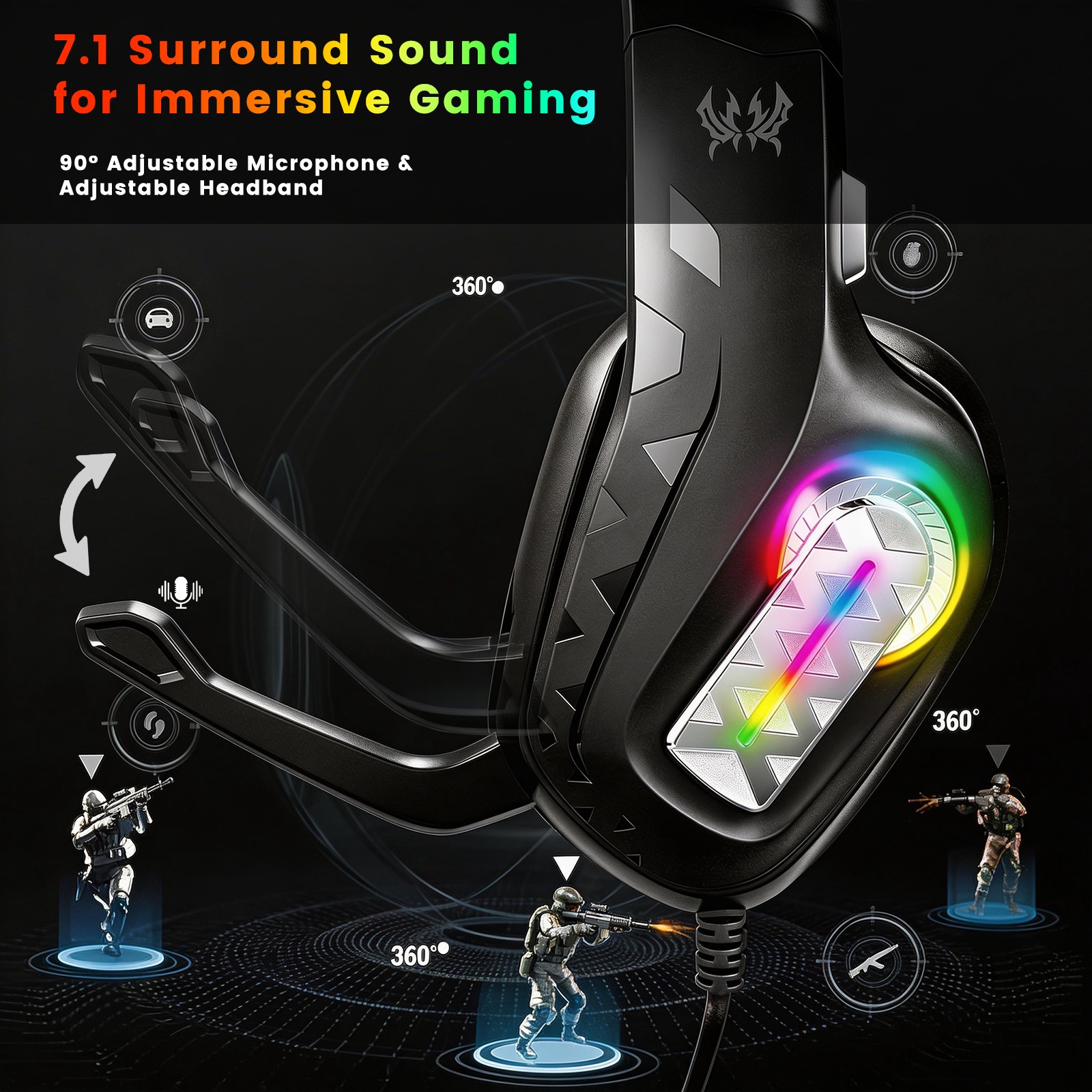 1PC G4100 RGB Wired Gaming Hea - Gaming Headset 7.1 recensie en prijs