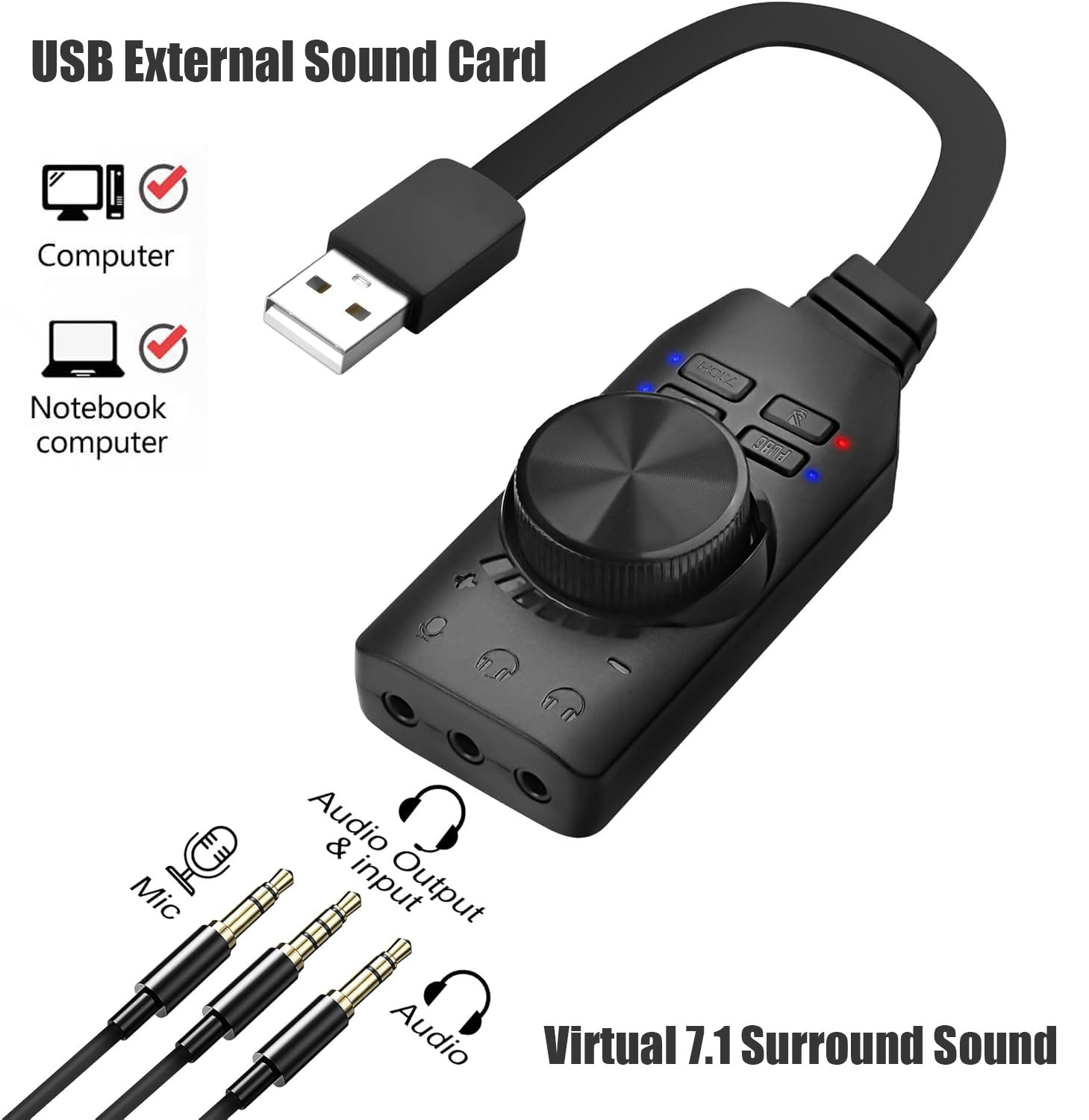 USB Sound Card Virtual 7.1 Sur - Gaming Headset 7.1 recensie en prijs