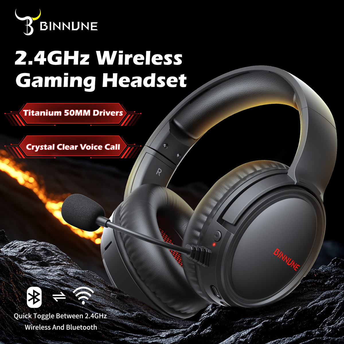 BINNUNE BW02 Wireless Gaming H - Gaming Headset 7.1 recensie en prijs