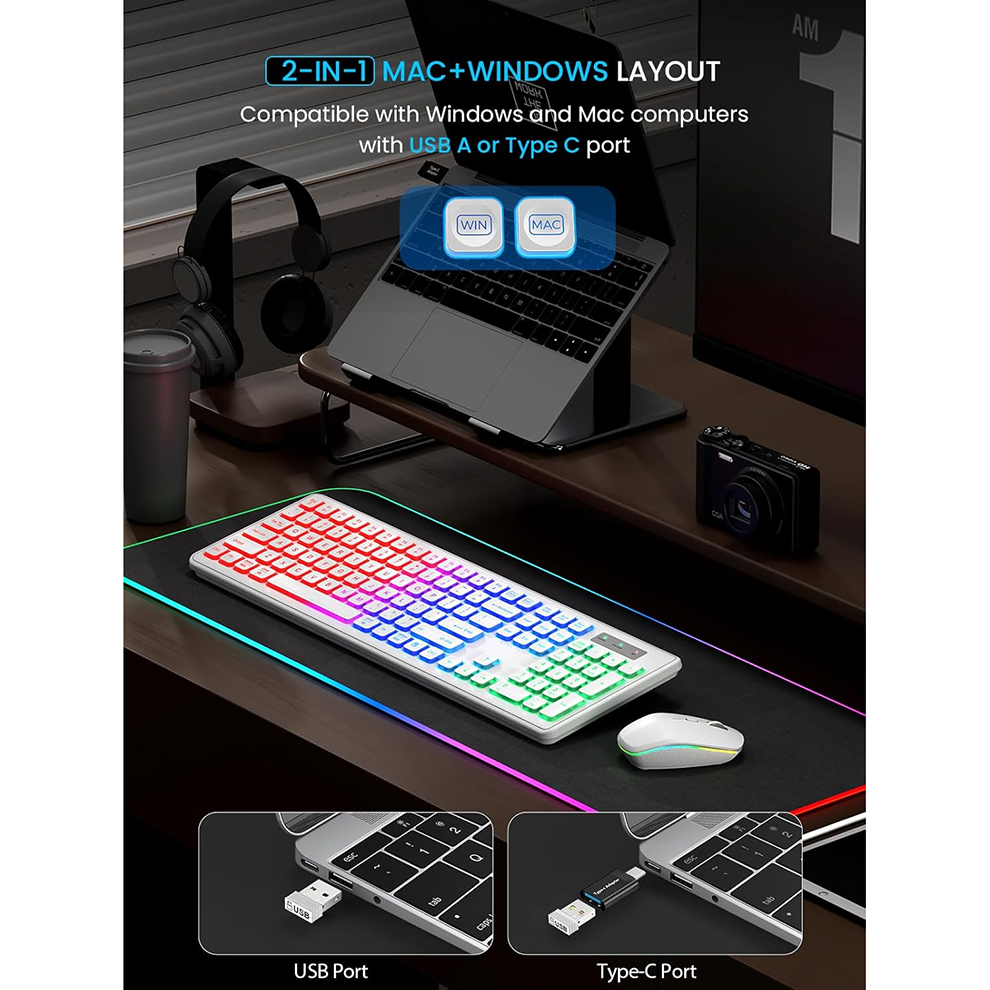 Backlit Wireless Keyboard and  - Esports Wireless Gaming Mouse recensie en prijs